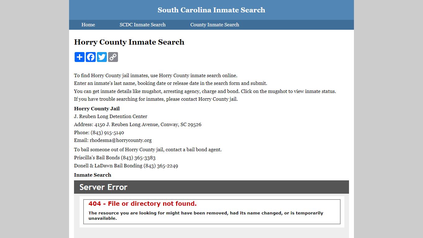 Horry County Inmate Search